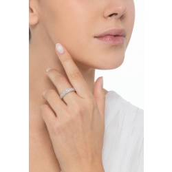 Weißgold 18K Memoire Ring mit zwei Reihen von Brillanten 2