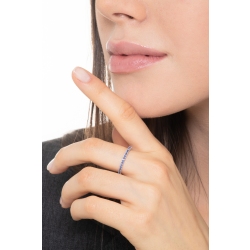 Memoire Ring mit blauen Saphiren Brillantschliff 2