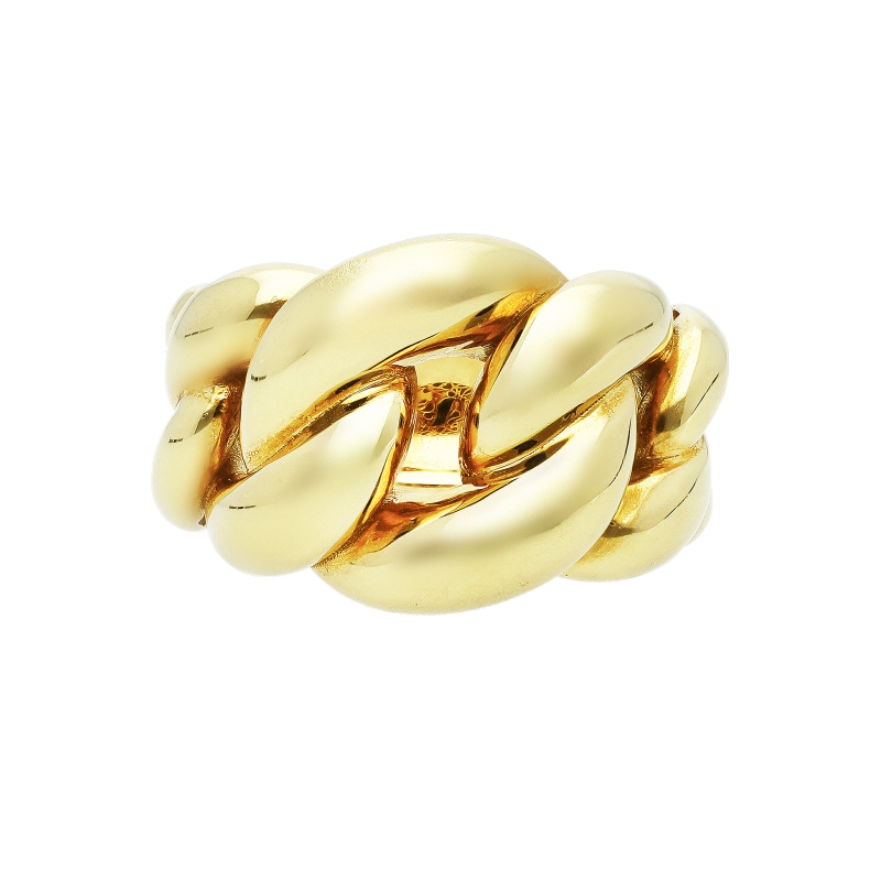 Iced Out Ring aus Gelbgold 18K 