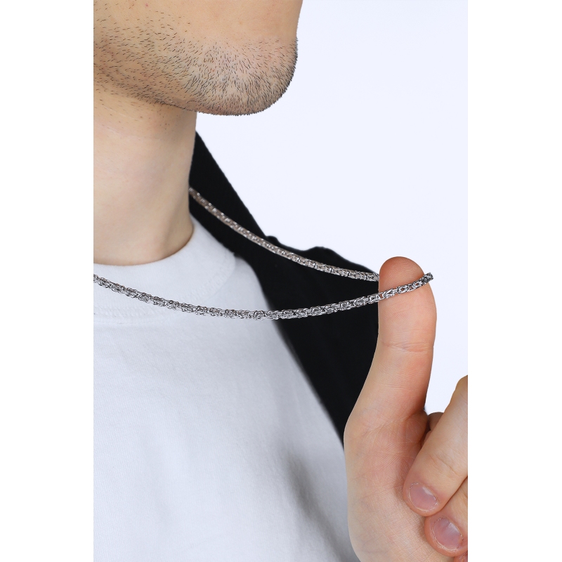 Weißgold 18k Königskette, 60 cm