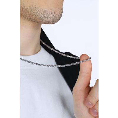 Weißgold 18k Königskette, 60 cm