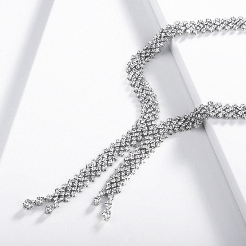 Diamanten Y-Collier Weißgold 18 Karat