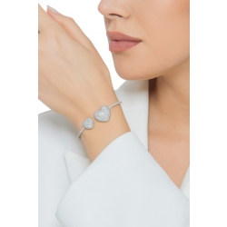 Weißgold 750 Armreif mit zwei Herzen aus Diamanten 2