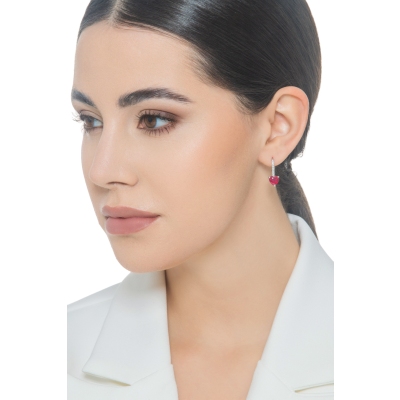 Ohrhänger aus Weißgold 750 mit Rubinen und Brillanten