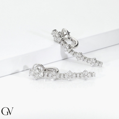 18K Weißgold Ohrhänger mit Diamanten