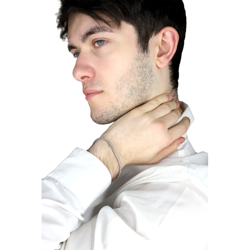 750 Weißgold Tennisarmband mit 0,035 Karat Diamanten  