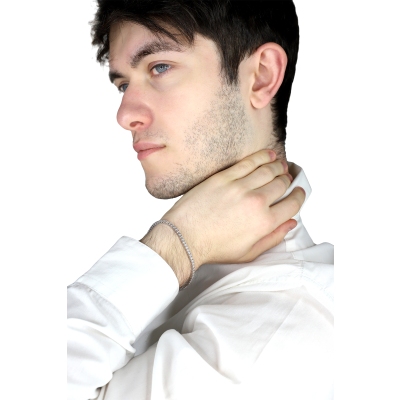 750 Weißgold Tennisarmband mit 0,035 Karat Diamanten  