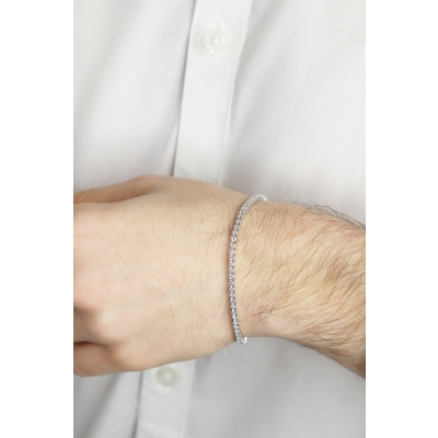 750 Weißgold Tennisarmband mit 0,035 Karat Diamanten  