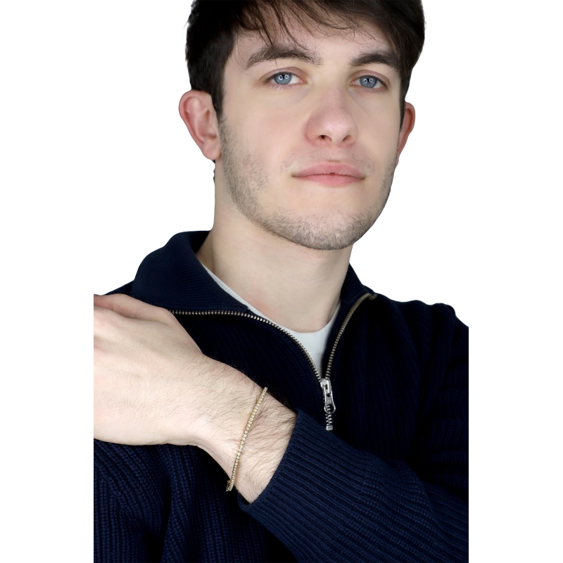 Tennisarmband aus Gelbgold 18k mit Diamanten