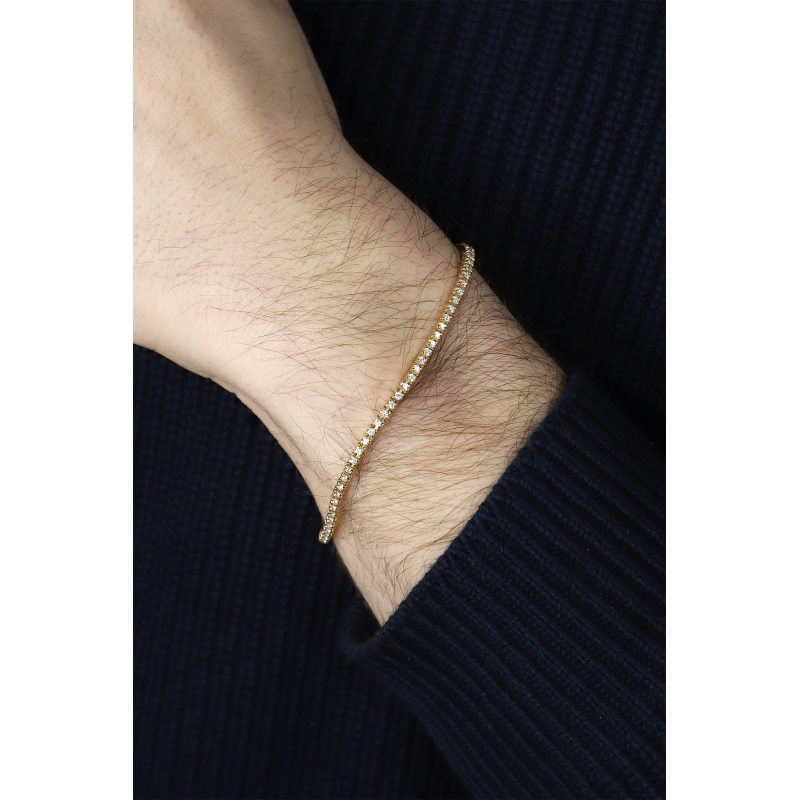 Tennisarmband aus Gelbgold 18k mit Diamanten