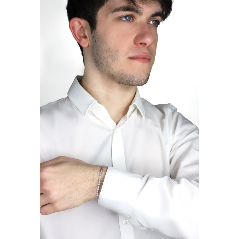 Tennisarmband mit Diamanten Weißgold 18 Karat