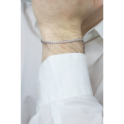 Tennisarmband mit Diamanten Weißgold 18 Karat