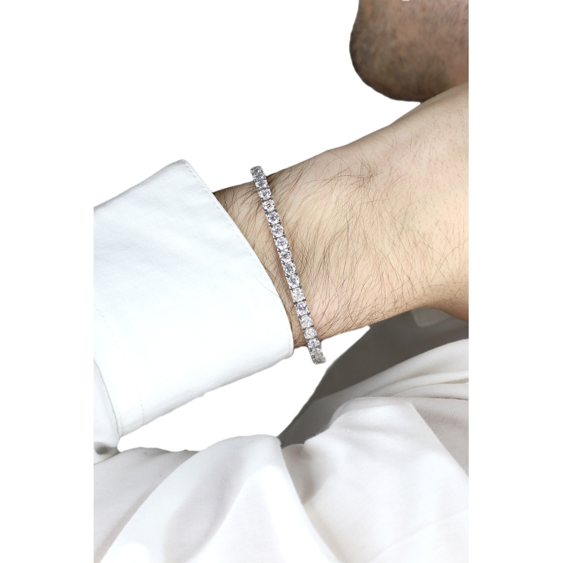 Weissgold Tennisarmband 18 Karat mit Diamanten