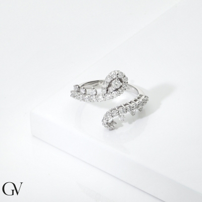 Designer Ring aus 18K Weißgold mit Diamanten 