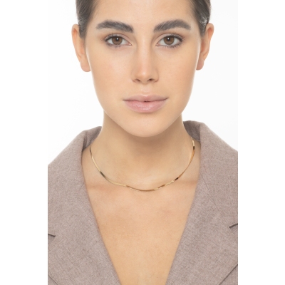 Flache Schlagenkette Gelbgold 18K