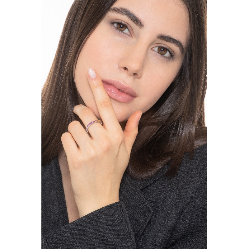 Saphir Ring Rainbow 750er Weißgold