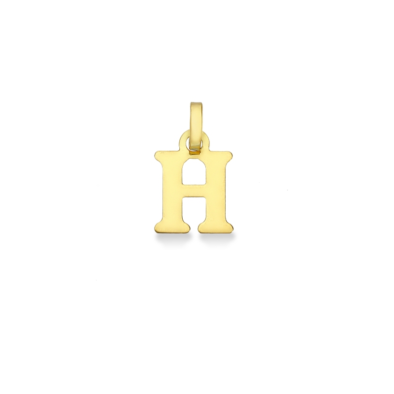 Buchstaben Anhänger H aus Gelbgold 18K