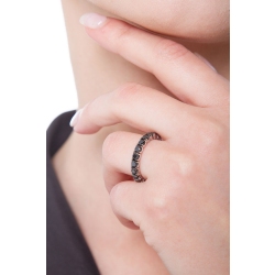 Memory Ring Weißgold mit schwarzen Diamanten  2