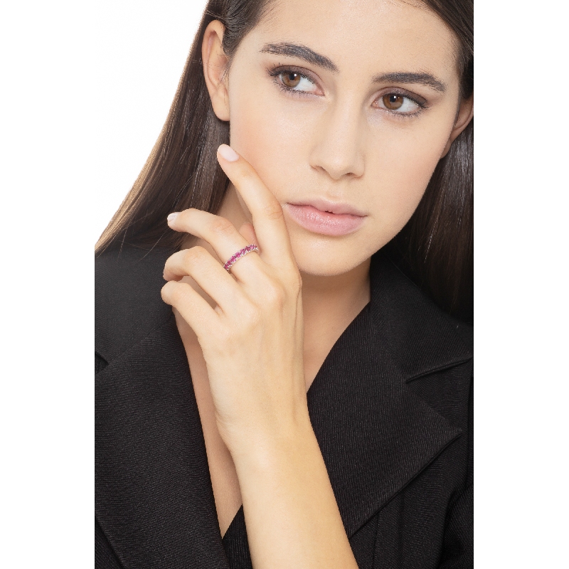 Weißgold Ewigkeit Ring mit Rubinen