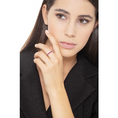 Weißgold Ewigkeit Ring mit Rubinen