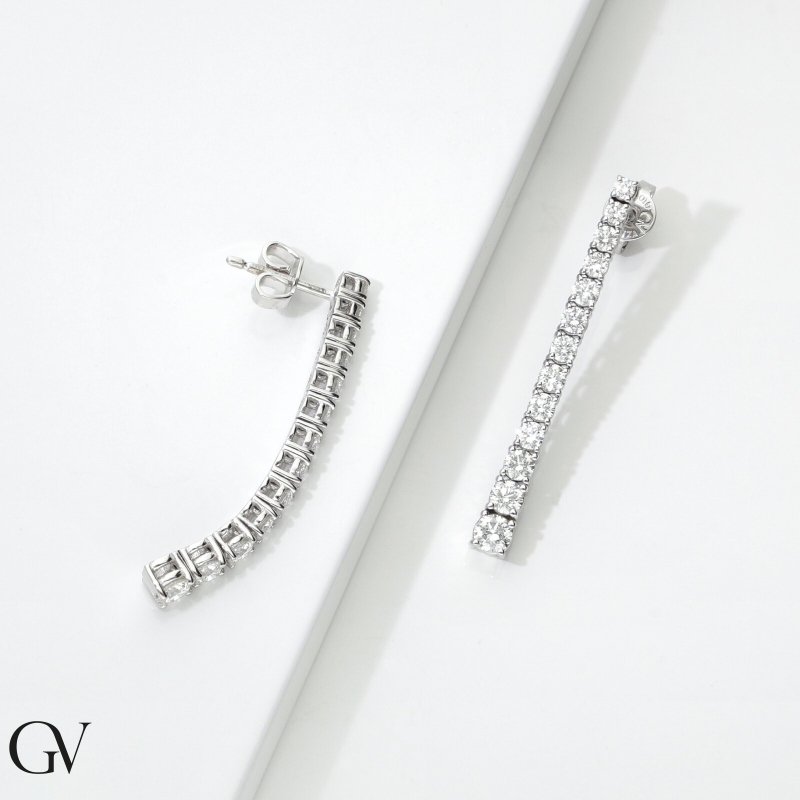 Ohrhänger mit Diamanten 18K Weißgold