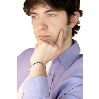 Tennisarmband Weissgold Diamanten schwarz weiß