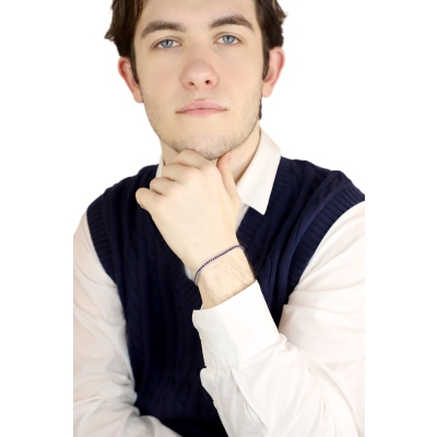 Tennis Armband Weißgold mit blauen Saphiren 