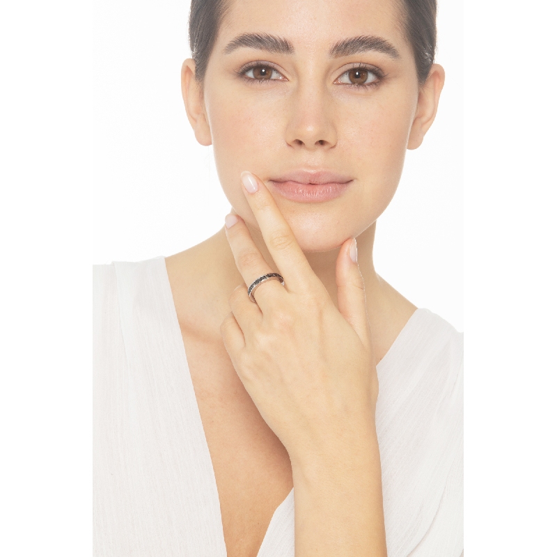 Eternity Ring Weißgold mit schwarzen Diamanten 