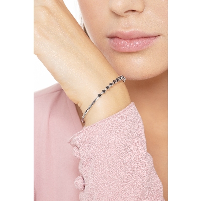 Armreif mit schwarzen Diamanten 18k Weißgold 
