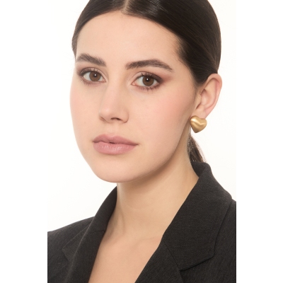 18K Gelbgold Herz-Ohrstecker 