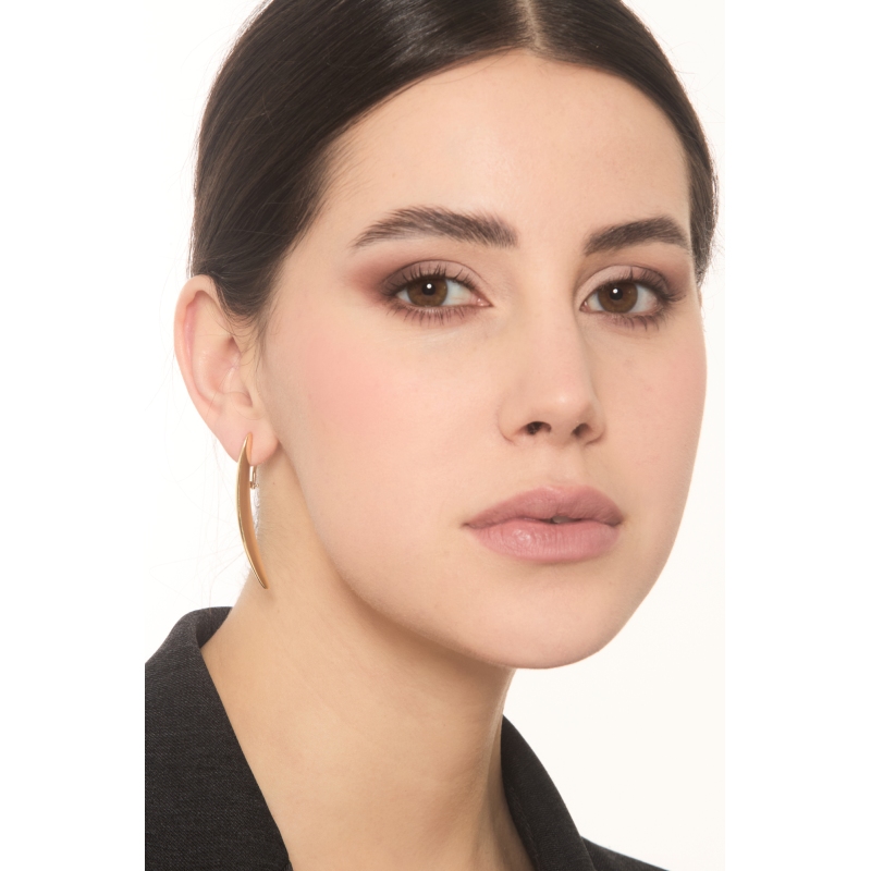 18K Gelbgold glänzende und satinierte Ohrhänger 