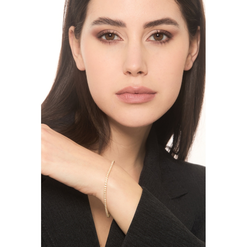 Tennisarmband aus Gelbgold 18k mit Diamanten