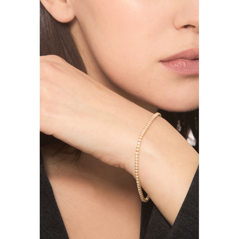Tennisarmband aus Gelbgold 18k mit Diamanten