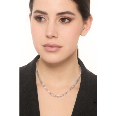 18K Weißgold Designer Tennis Halskette mit Diamanten 