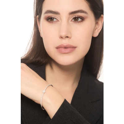 Halbsteifes Armband aus 18K Weißgold mit Diamanten