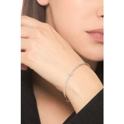 Halbsteifes Armband aus 18K Weißgold mit Diamanten