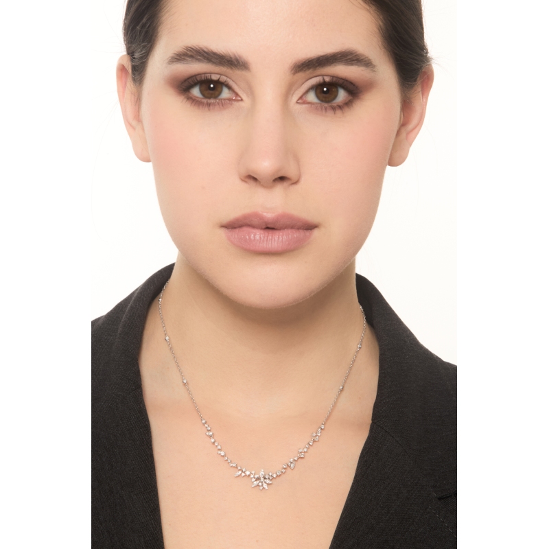 Designer Kette mit Diamanten Weißgold