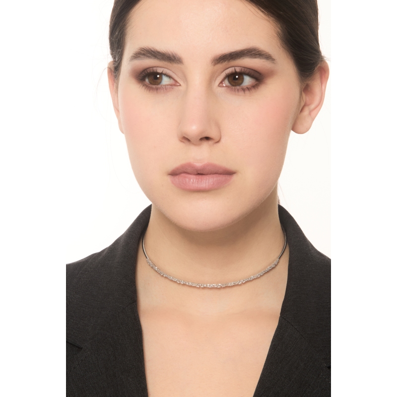 Choker aus Weißgold 18K mit Diamanten