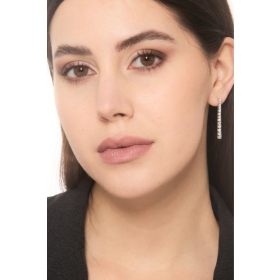 Diamant-Ohrringe aus 18-karätigem Weißgold 