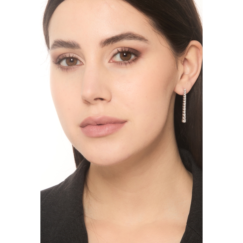 Ohrhänger mit Diamanten 18K Weißgold