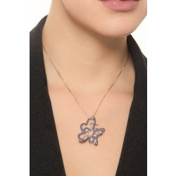 Designer Kette Schmetterling mit Saphiren und Diamanten 2