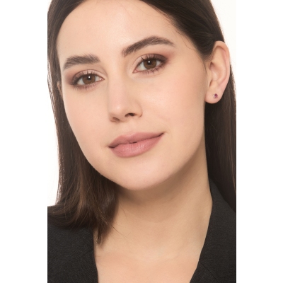 18K Weißgold Ohrstecker mit Rubinen 