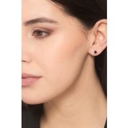 Weißgold 18K Ohrstecker mit blauen Saphiren  2