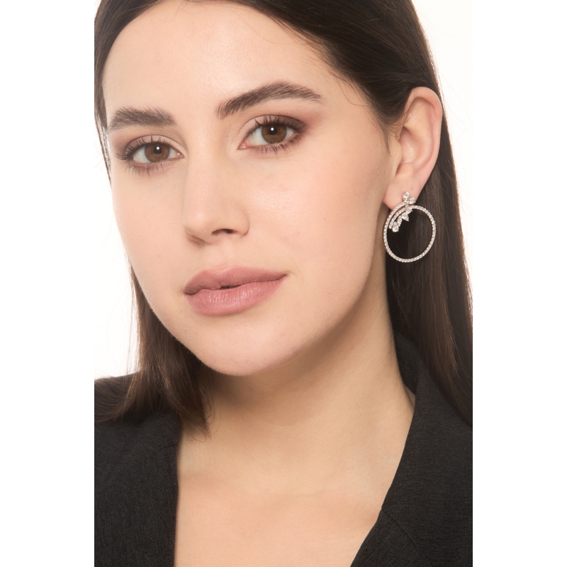 Diamant Creolen Weißgold 750 Damen 