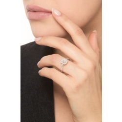 Ring mit Diamant Smaragdschliff 1 Karat GIA aus Weißgold 18K 2