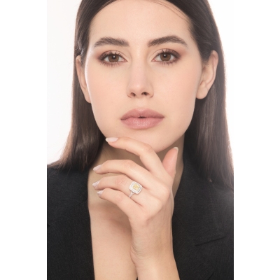 Diamantring mit gelbem Fancy Diamanten 1.16 kt GIA aus Weißgold 18K