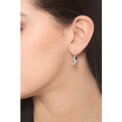 Aquamarin Ohrhänger mit Diamanten aus 18K Weißgold