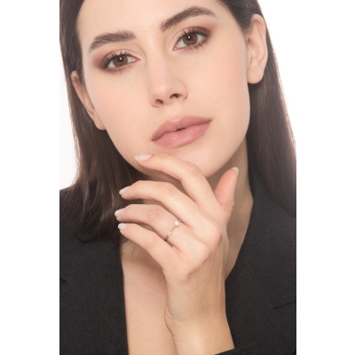 Solitärring Weißgold mit einem 0,15 kt Diamanten