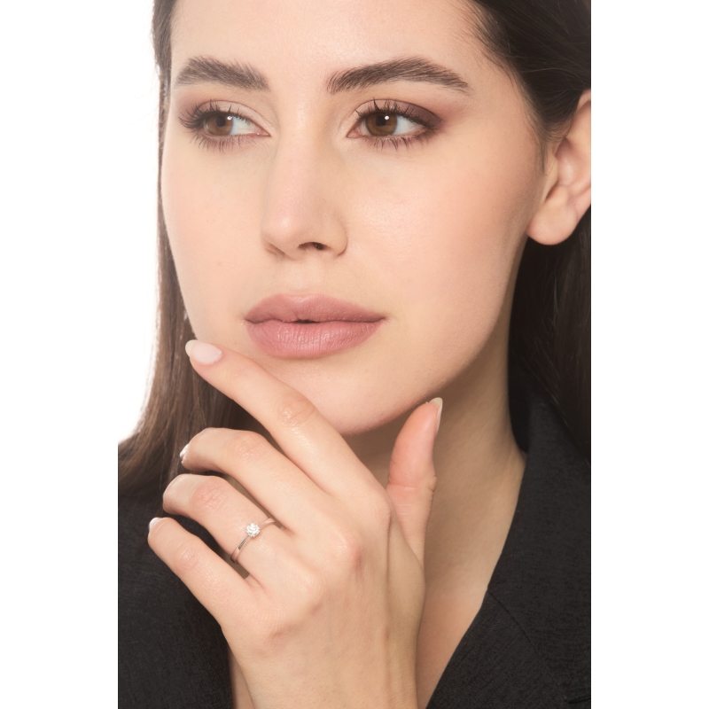 Solitär Ring Weißgold 0.30 kt Diamant