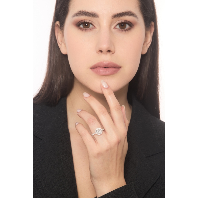 Verlobungsring mit Diamant 2 Karat IGI aus Weißgold 18K 